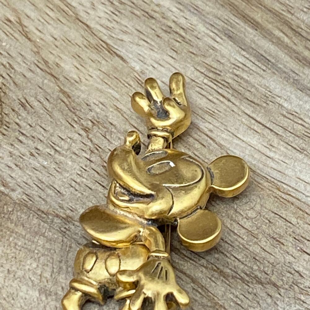 Mickey Mouse Walt Disney Pin Broach Brooch Swinging Hips Hinge Gold Tone Jewelry - Picture 5 of 10